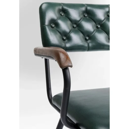 KARE Design Chaises Avec Accoudoirs|Chaise A. Acc. Salsa.Cuir Vert Fonce