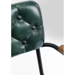 KARE Design Chaises Avec Accoudoirs|Chaise A. Acc. Salsa.Cuir Vert Fonce