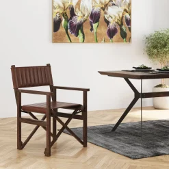 KARE Design Chaises Avec Accoudoirs|Chaise A. Acc. Twist Cuir Marron