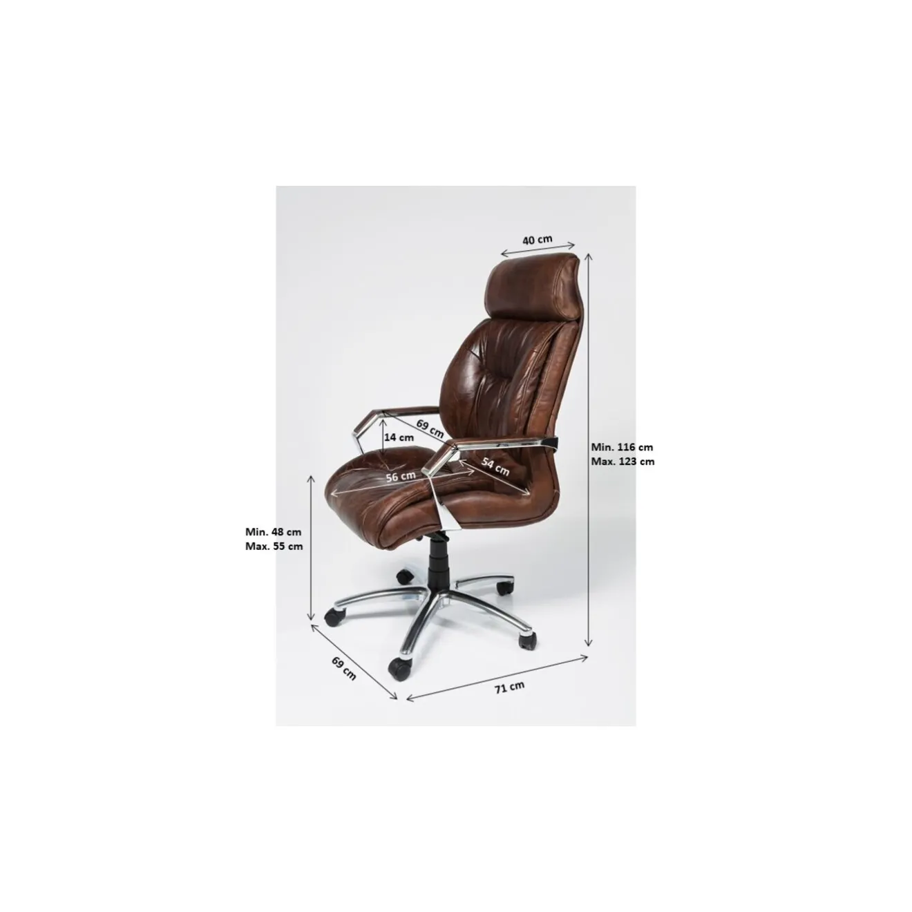 KARE Design Chaise De Bureau|Chaise De Bureau Pivotante Cigar Lounge
