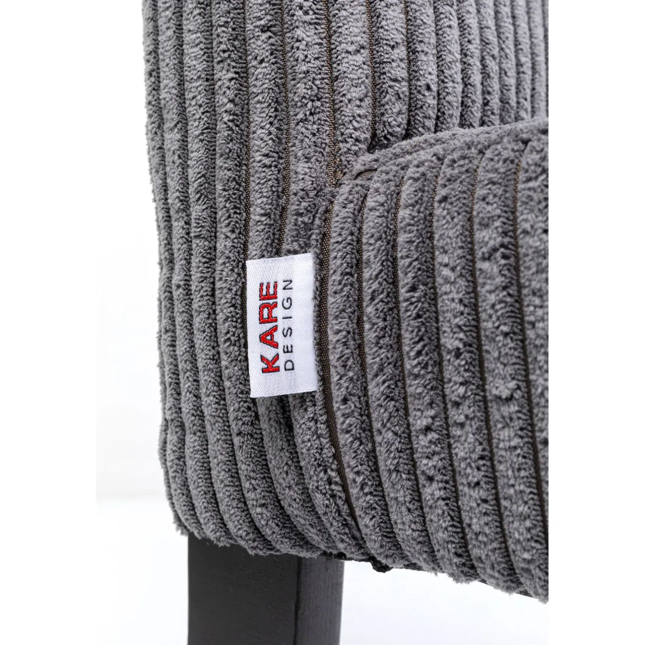 KARE Design Chaises|Chaise Econo Velours Cotele Gris