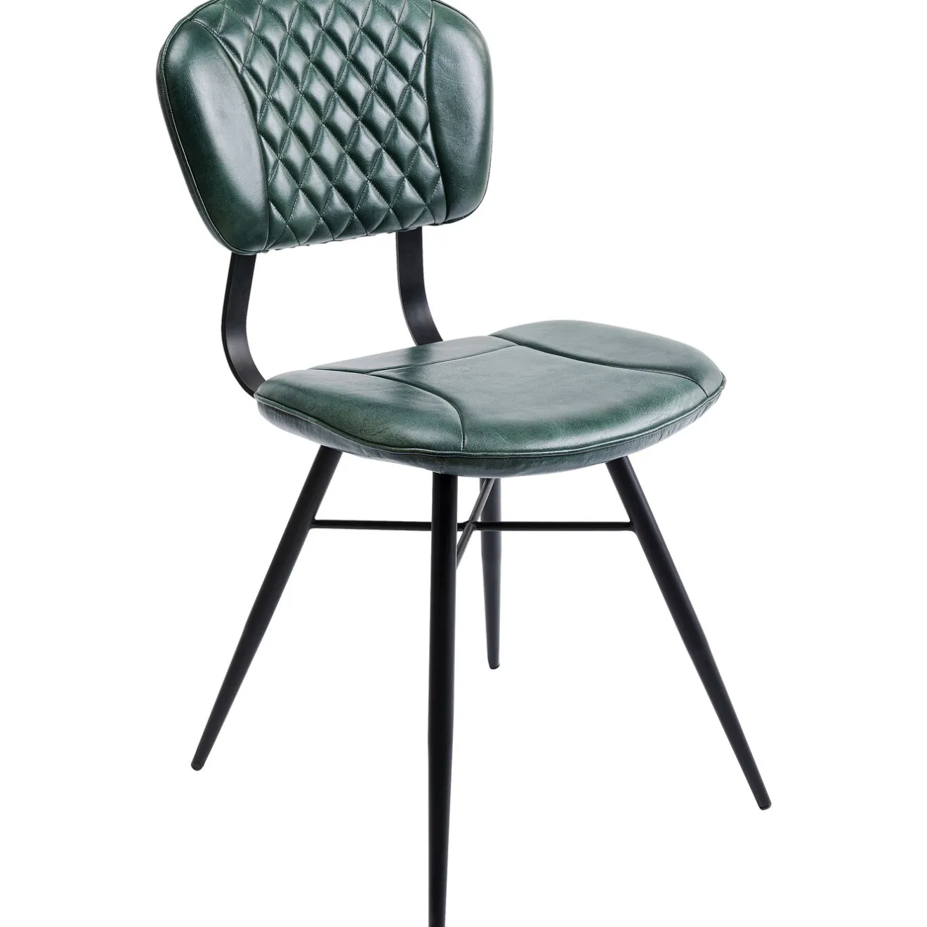 KARE Design Chaises|Chaise Samba Cuir Vert Fonce