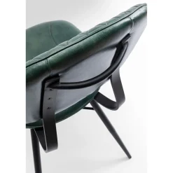 KARE Design Chaises|Chaise Samba Cuir Vert Fonce