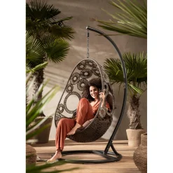 KARE Design Autres Meubles Extérieurs|Chaise Suspendue Ibiza Marron