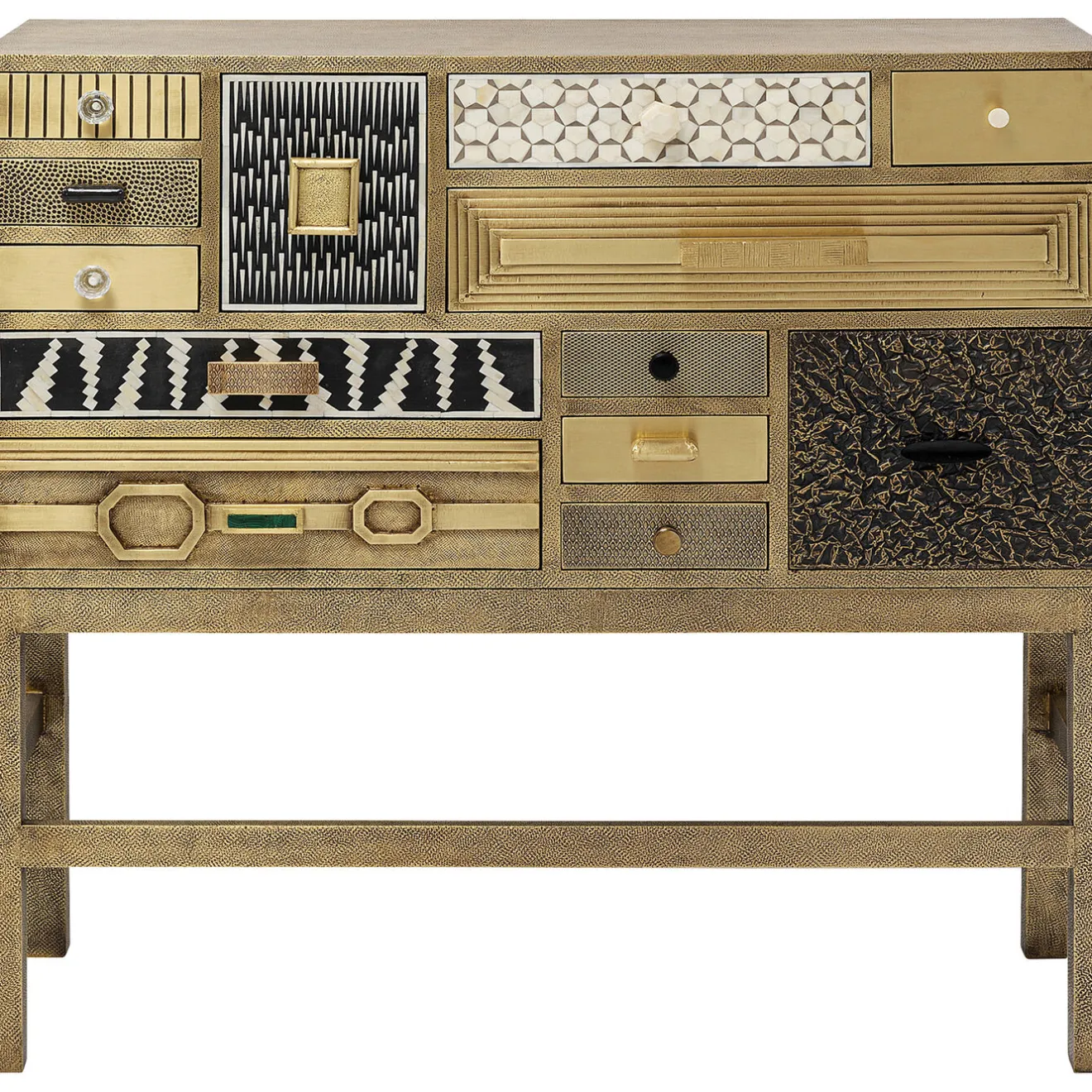 KARE Design Buffets Hauts|Commode Haute Chalet Dore 13 Tiroirs