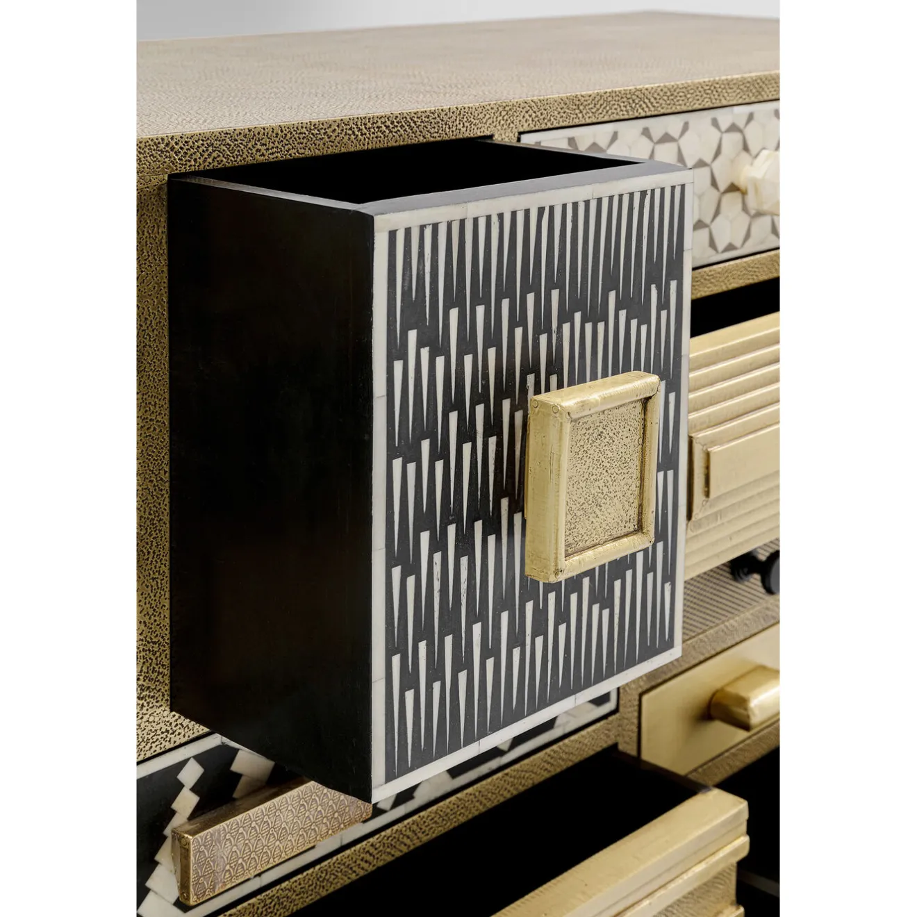 KARE Design Buffets Hauts|Commode Haute Chalet Dore 13 Tiroirs