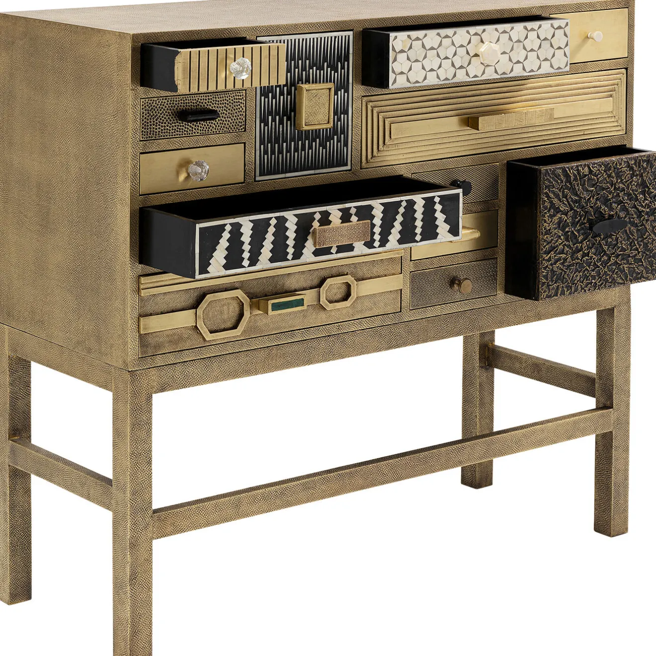 KARE Design Buffets Hauts|Commode Haute Chalet Dore 13 Tiroirs