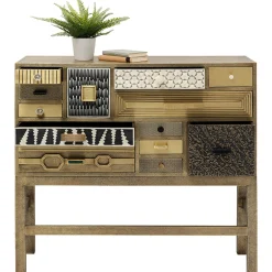 KARE Design Buffets Hauts|Commode Haute Chalet Dore 13 Tiroirs