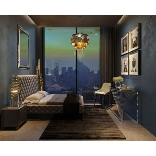 KARE Design Consoles|Console Laser Argente-Verre Clair 120X40