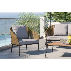 KARE Design Mobilier Lounge|Ensemble De Sieges Elba Nature Cinque (4-Pcs)