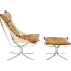 KARE Design Fauteuils Relax|Fauteuil Avec Tabouret Washington Marron