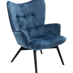 KARE Design Fauteuils À Oreilles|Fauteuil Black Vicky Velours Petrole