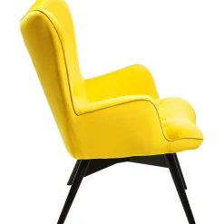 KARE Design Fauteuils À Oreilles|Fauteuil Black Vicky Velours Jaune