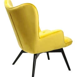 KARE Design Fauteuils À Oreilles|Fauteuil Black Vicky Velours Jaune