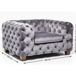 KARE Design Fauteuils Xxl|Fauteuil Desire Gris Argente