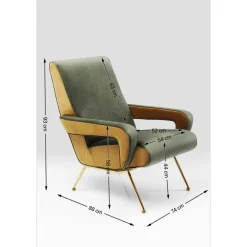 KARE Design Fauteuils Club|Fauteuil Luna Haut Dossier Vert
