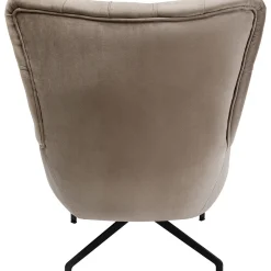 KARE Design Fauteuils Pivotants|Fauteuil Pivotant Bellissima Velours Beige