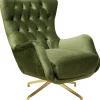 KARE Design Fauteuils Pivotants|Fauteuil Pivotant Bellissima Velours Vert
