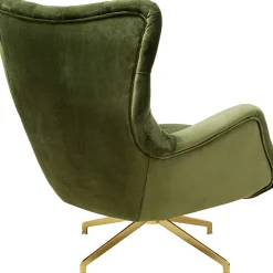 KARE Design Fauteuils Pivotants|Fauteuil Pivotant Bellissima Velours Vert