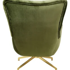 KARE Design Fauteuils Pivotants|Fauteuil Pivotant Bellissima Velours Vert