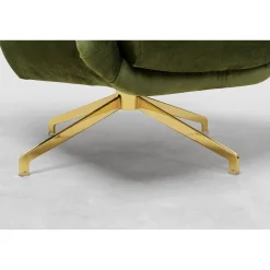 KARE Design Fauteuils Pivotants|Fauteuil Pivotant Bellissima Velours Vert