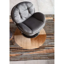 KARE Design Fauteuils Pivotants|Fauteuil Pivotant Cosy Gris