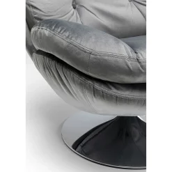 KARE Design Fauteuils Pivotants|Fauteuil Pivotant Cosy Gris