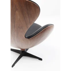 KARE Design Fauteuils Pivotants|Fauteuil Pivotant Lounge Noir-Noyer