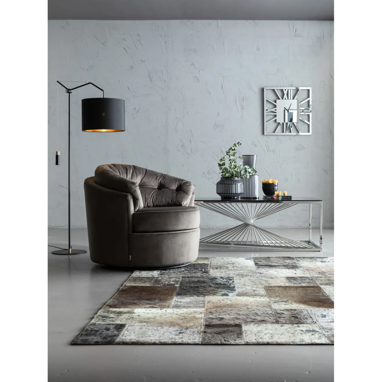 KARE Design Fauteuils Pivotants|Fauteuil Pivotant Music Hall Gris