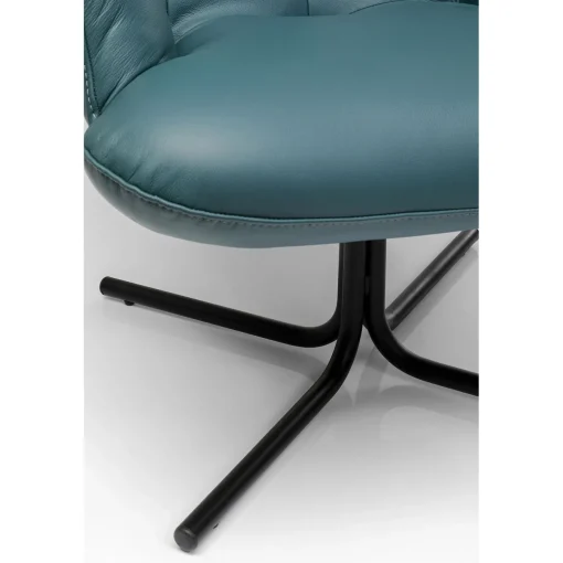 KARE Design Fauteuils Pivotants|Fauteuil Pivotant Oscar Cuir Bleu