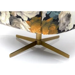 KARE Design Fauteuils Pivotants|Fauteuil Pivotant Peony Flower Jaune