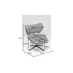 KARE Design Fauteuils Pivotants|Fauteuil Pivotant Toledo Noir-Blanc