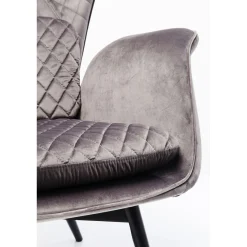 KARE Design Fauteuils À Oreilles|Fauteuil Tudor Velvet Gris-Argente