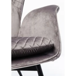 KARE Design Fauteuils À Oreilles|Fauteuil Tudor Velvet Gris-Argente