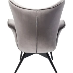KARE Design Fauteuils À Oreilles|Fauteuil Tudor Velvet Gris-Argente