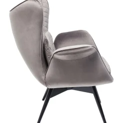 KARE Design Fauteuils À Oreilles|Fauteuil Tudor Velvet Gris-Argente