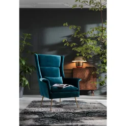 KARE Design Fauteuils À Oreilles|Fauteuil Vegas Forever Petrole