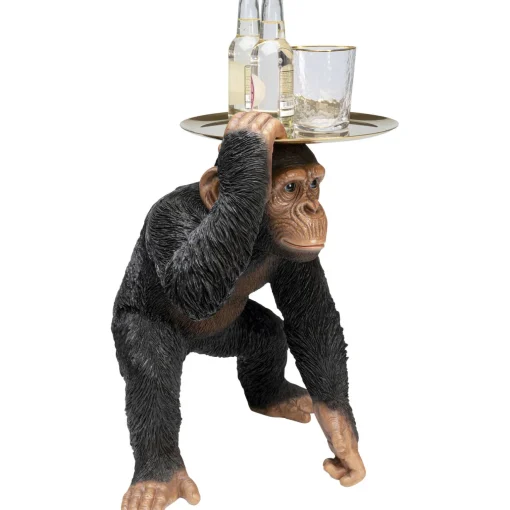 KARE Design Figurines Décoratives|Figurine Décorative Butler Playing Chimp Noir 52Cm