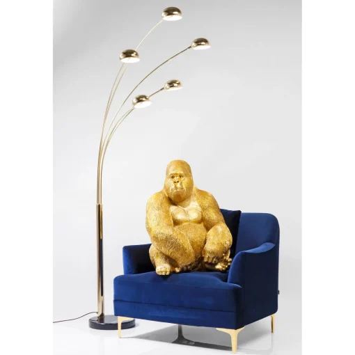 KARE Design Figurines Décoratives|Figurine Décorative Monkey Gorilla Side Dore 76Cm