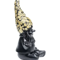 KARE Design Figurines Décoratives|Figurine Décorative Nain Meditation Noir-Dore 19Cm