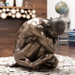 KARE Design Figurines Décoratives|Figurine Décorative Nude Man Hug Bronze 54Cm