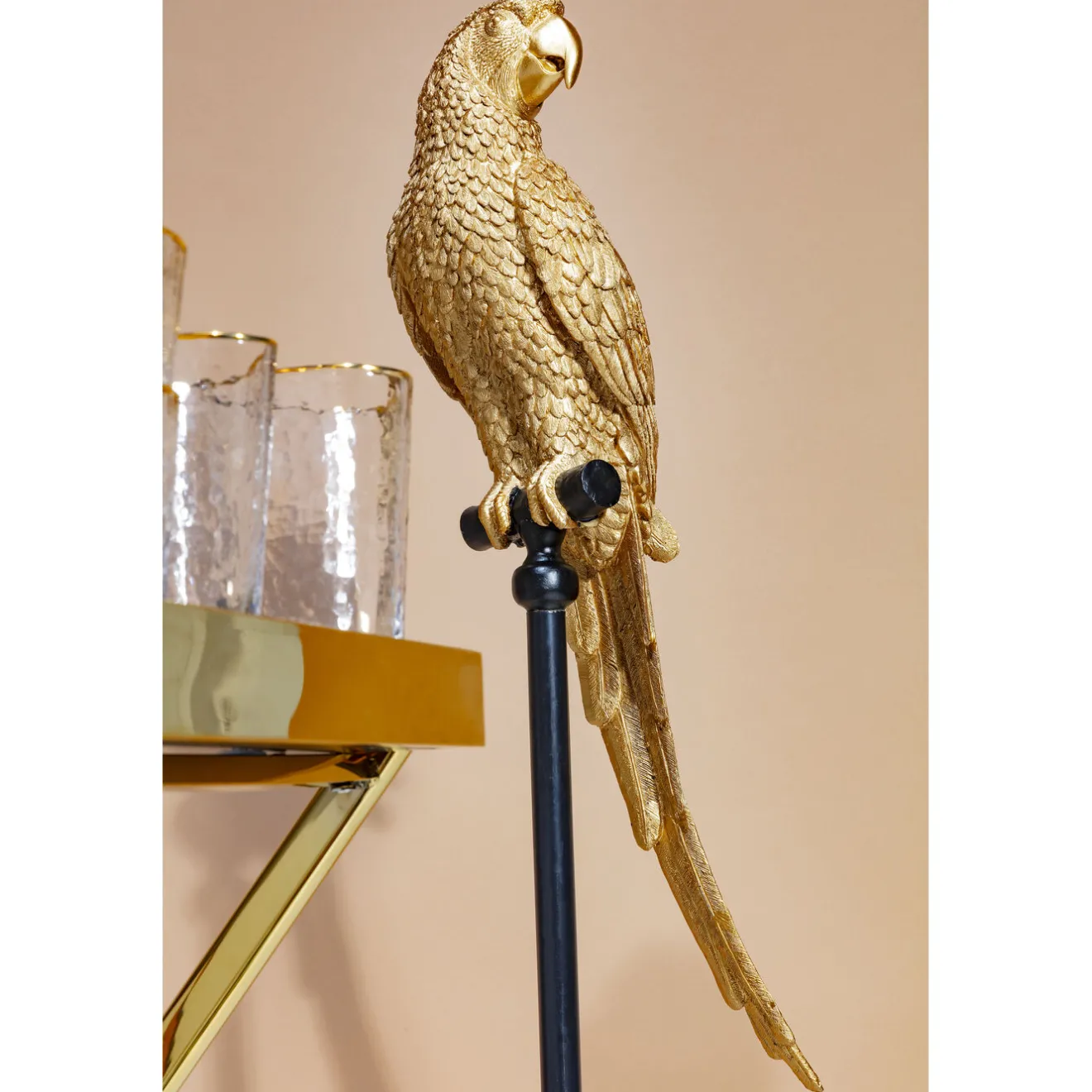 KARE Design Figurines Décoratives|Figurine Décorative Parrot Dore 116Cm