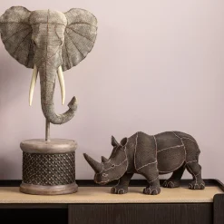 KARE Design Figurines Décoratives|Figurine Décorative Rhino Rivets Pearls 25Cm