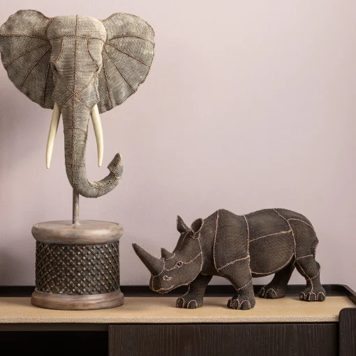 KARE Design Figurines Décoratives|Figurine Décorative Rhino Rivets Pearls 25Cm