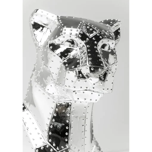 KARE Design Figurines Décoratives|Figurine Décorative Sitting Cat Rivet Chrome 82Cm