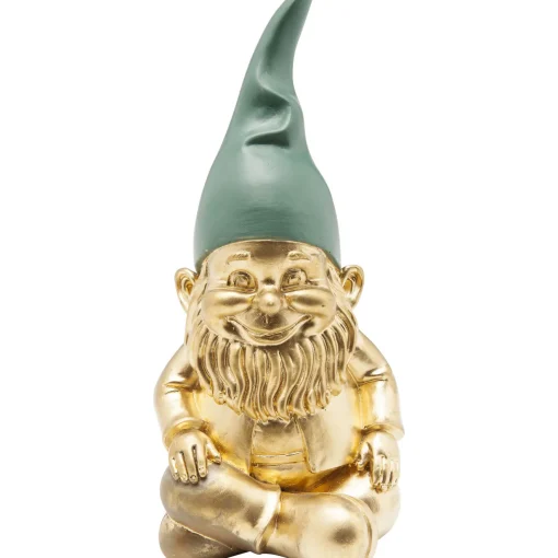 KARE Design Figurines Décoratives|Figurine Décorative Zwerg Sitting Dore Vert 19Cm