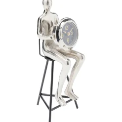KARE Design Horloges De Table|Horloge A Poser Sitting Man Argente 12X31Cm