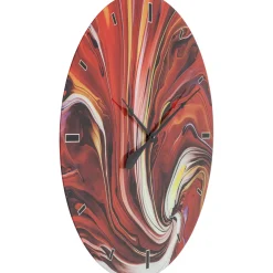 KARE Design Horloges Murales|Horloge Murale En Verre Chaos Fire O80Cm