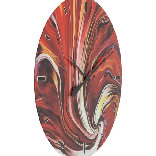 KARE Design Horloges Murales|Horloge Murale En Verre Chaos Fire O80Cm