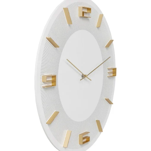 KARE Design Horloges Murales|Horloge Murale Leonardo Blanc/Dore O49Cm